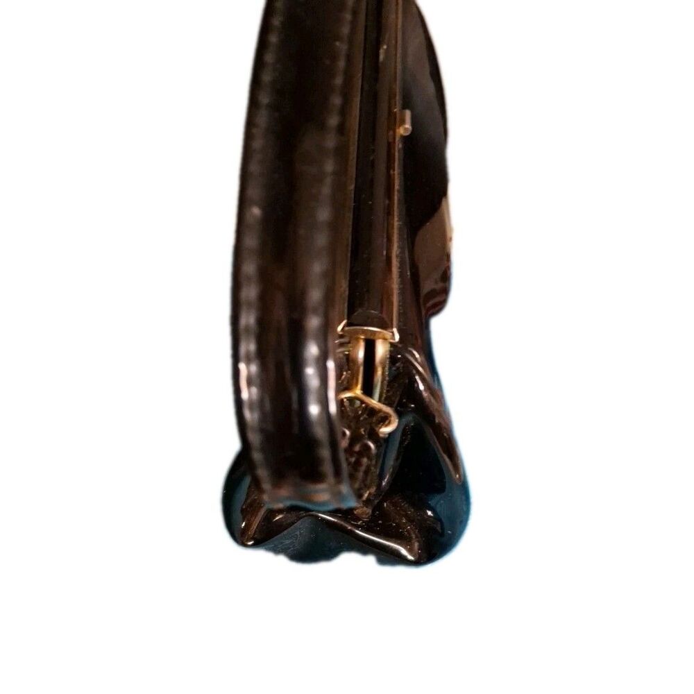 vintage black patent leather purse - Picture 4 of 16